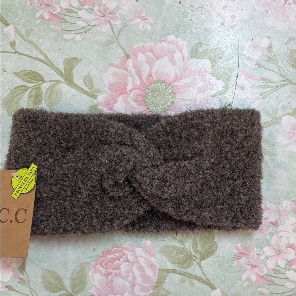 C.C Earth Grey Knit Twist Headband